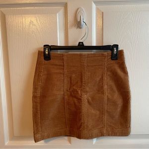 Brown Corduroy Mini Skirt